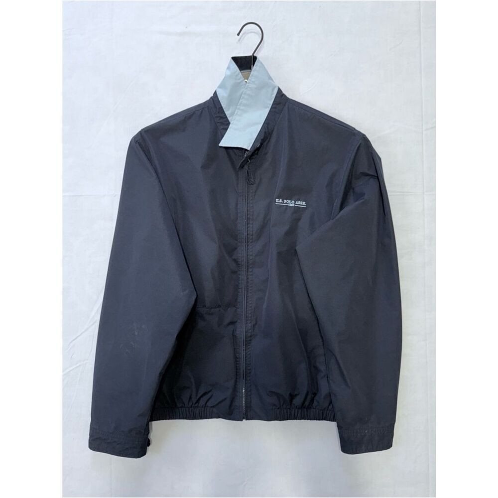 U.S. Polo Assn. Men's Black Golf Harrington Windbreaker Jacket - Size M